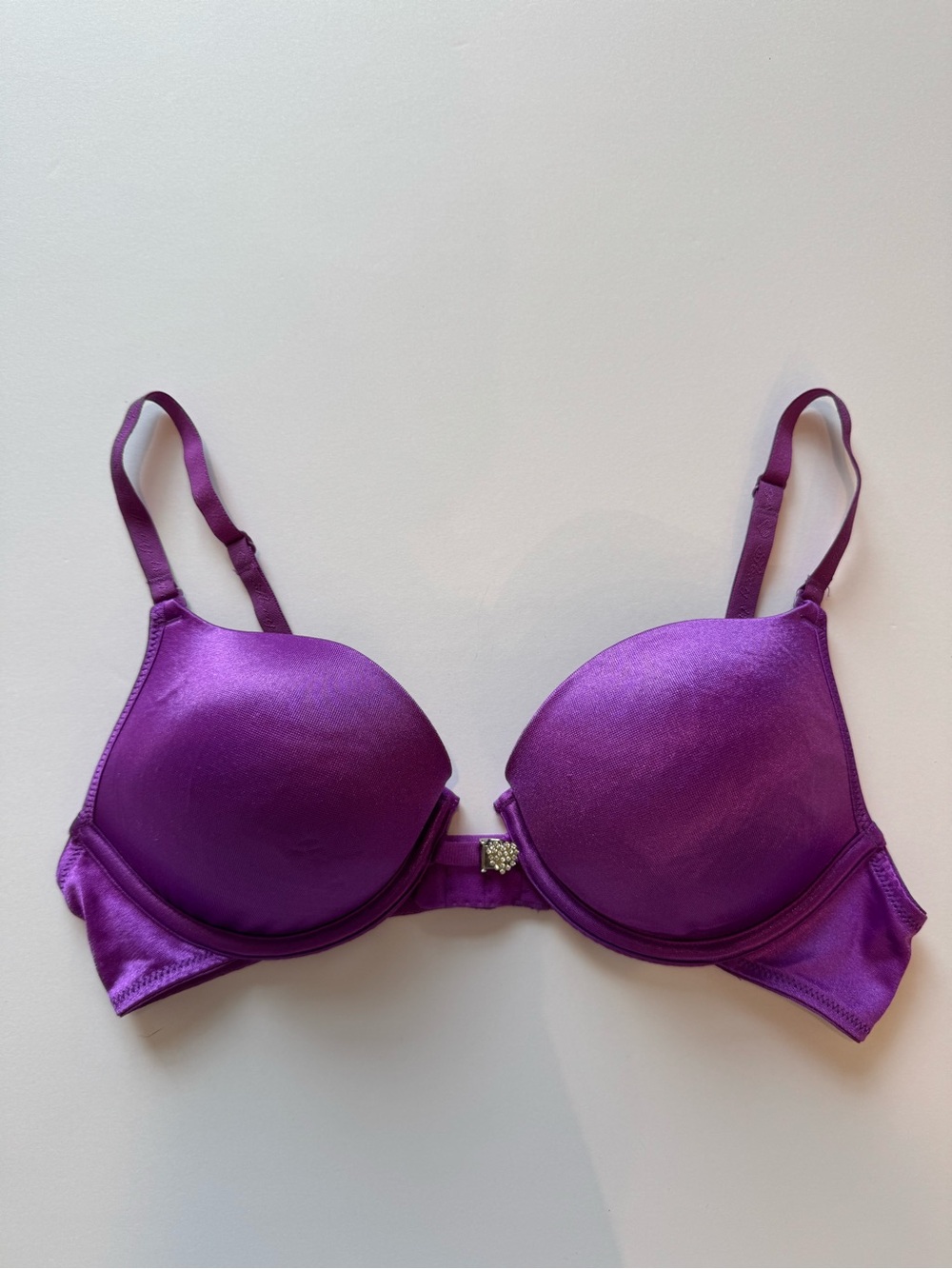 Vintage Y2K Victoria's Secret Purple Push-Up Bra with Center Jewel